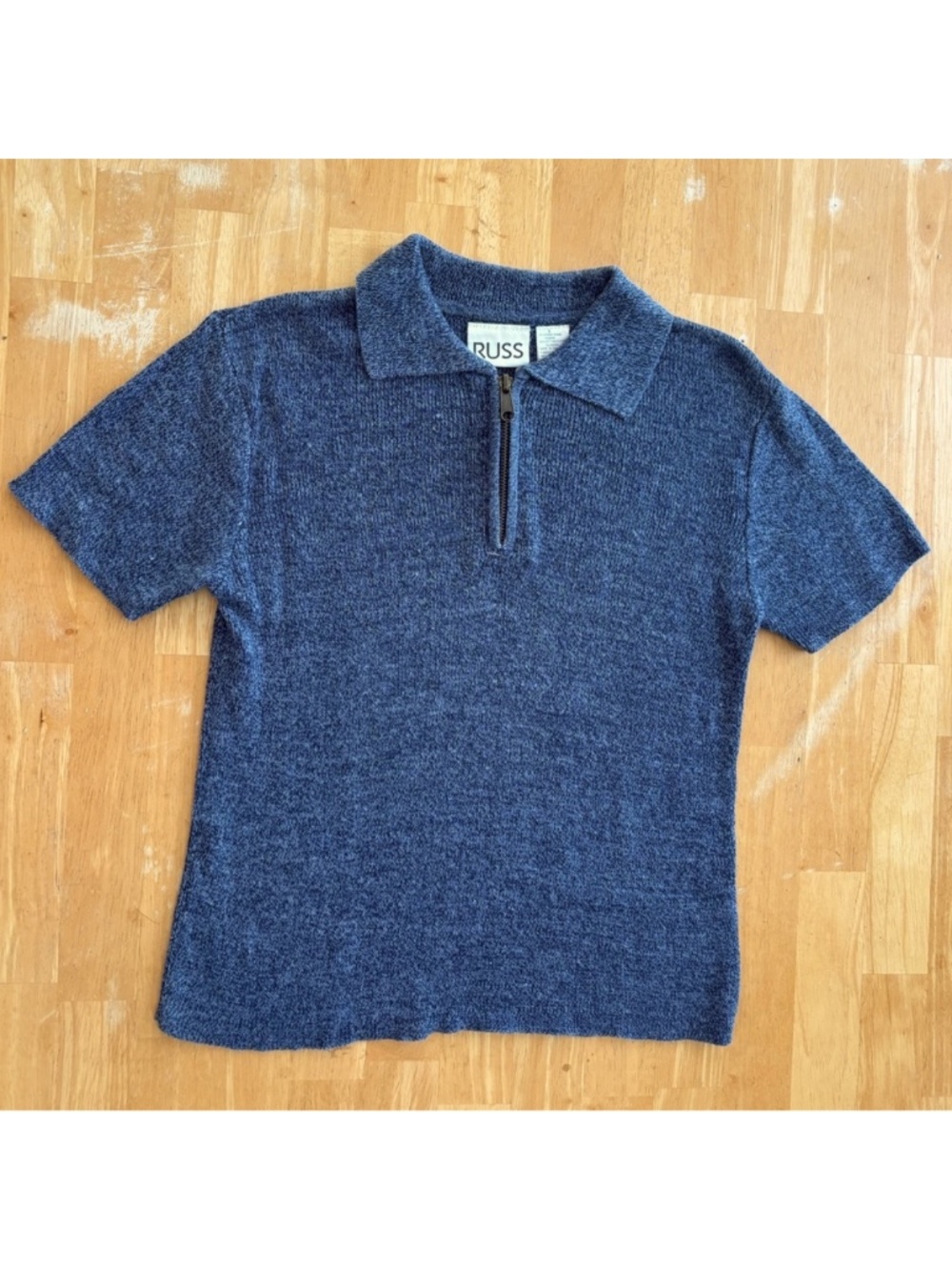 Denim Short Sleeve Sweater